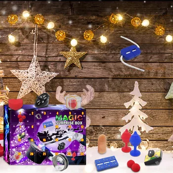 Puzzle Jednoduché Kúzlo Prop Začiatočníkov Magic Kit súprava Pre Deti Darček, Vianočné Prekvapenie Magic Box 24PCS Hračky, Vianočné Adventný Kalendár 0