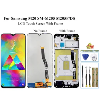 Pre Samsung Galaxy M20 M205 M205F SM-M205F/DS M205G/DS M205M/DS Originálne LCD Displej Dotykový Displej Digitalizátorom. Montáž + Rám