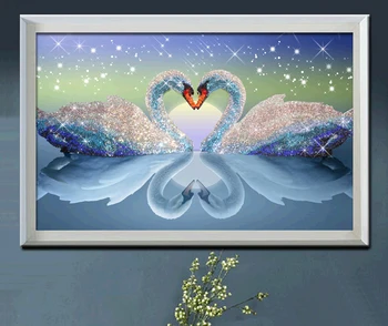 5D Diamond Maľovanie Láska swan diamond Mozaiky Živice Domova, Diamond Výšivky Cross Stitch Valentína prítomný 0