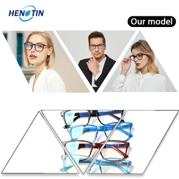Henotin Pohodlné Klasické Modré Svetlo Blokuje Počítač Okuliare Mužov a Ženy, Anti-UV HD Okuliare Diopter +1.0+2.0+3.0+4.0