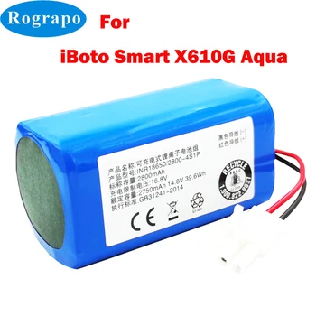Nové 14,8 v V 2600mAh Li-ion Batéria Pre iBoto Smart X610G Aqua Robot Vysávač Diely Príslušenstvo