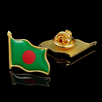Bangladéš Národné Farby Vlajky Klopě Pin Pevné Kovové Vlajka Klopě Pin-Zlatý Tón