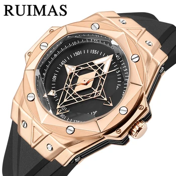 RUIMAS Vojenské Športové Hodinky pre Mužov Klasické Náramkové hodinky Quartz Svietiace Ručičky Vodotesný Silikónový Remienok Hodiniek Mužov Relogios 0