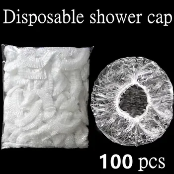 100 kusov jednorazové jednorazové hotel domácnosti sprchovým kútom, hygienické transparentné vlasy pružné spp klobúk