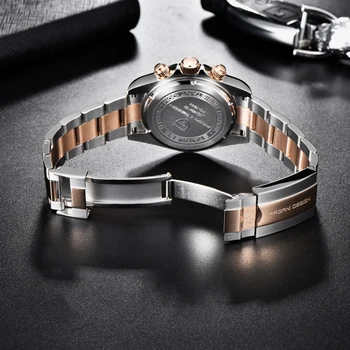 PAGANI DIZAJN Čokoláda Športové Náramkové hodinky chronograf Luxusné Quartz hodinky pre mužov, 100M Vodotesné VK63 Automatický dátum sledovať mužov 4