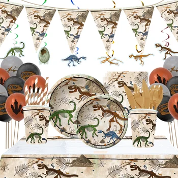 Dinosaurov Fosílnych Archeológia Tému Narodeninovej Party Papier Doska Pohár Riad Dekorácie Dinosaura Party Dekorácie Dodávky 2