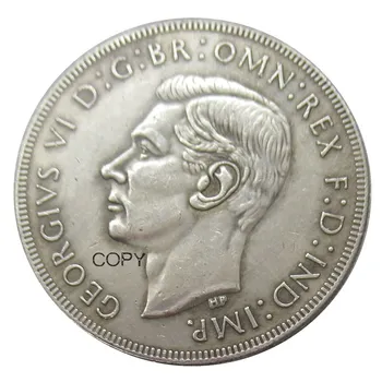 1937 1938 Austrálsky 1 Korunu Strieborné Pozlátené Kópiu Mince