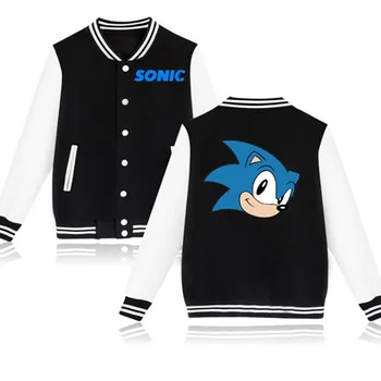 2021 Cartoon Sonic Tlač Baseball Jacket Dospelých Sonic Bunda Na Jeseň Zima Bežné Mikina Kabát