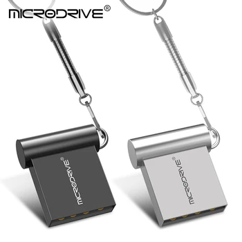 Super Mini Kovové USB Flash Disk 4G 8G 16 G 32 G 64 G 128 GB Memory Stick U Diskov Vysokej Kvality s prívesok na kl ' úč 3 farby