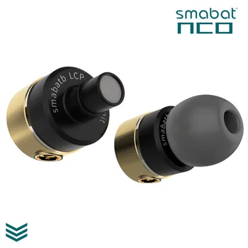 Smabat NC02 3,5 mm Kovové Earplug HIFI Music In-ear Slúchadlá Monitor 10 mm LCP Jednotky Slúchadlá Bass DJ IEM S Odnímateľný Kábel MMCX 0
