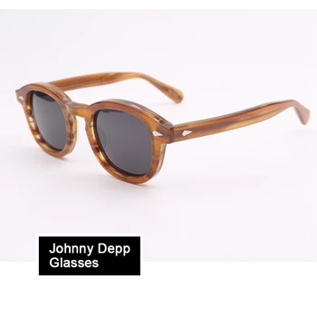 Johnny Depp LEMTOSH Polarizované slnečné Okuliare Muži Ženy Módnej Značky Vintage Acetát Rám, Top kvalita Jazdy slnečné Okuliare