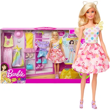 Barbie 12-Palcový Bábika Dizajn Zápas Módy Veľký Dar Box Set Zdobiť Dievča Princezná Zdobiť Hračka Detí, Narodeniny, Darčeky Gfb83