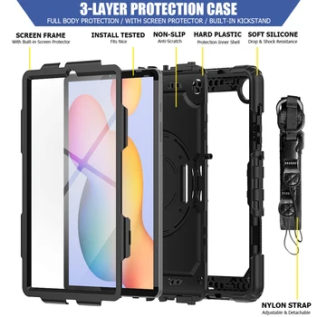 Ťažký Prípad Tabletu Samsung Galaxy Tab S6 lite 10.4 v Prípade 2021 A7 Lite S7 Priasť S7 FE 12.4 v Tab 10.1 v T510/T515 T580 Caver
