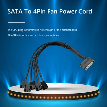 SATA 1 na 3 4 5 4-Pin Napájací Kábel PC Počítač Chladiaci Ventilátor Splitter Hub Converter Adaptér Predĺženie Drôt, Kábel 0