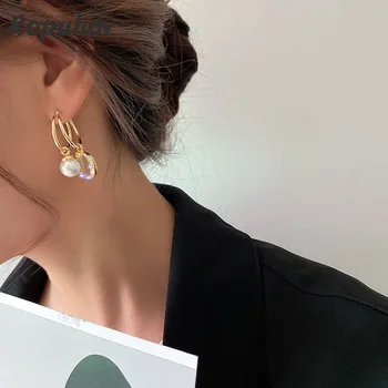 Ropuhov 2021 Nový kórejský Módne Šperky pre Ženy Darček Visieť Pearl Vyhlásenie Halloween Náušnice Bling Luxusné Veľkoobchod
