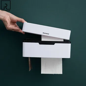 Toaletný Papier Úložný Box White Roll Papier, Uterák Rack Kuchyňa Tkaniva Držiak Na Stene Visí Stojan Kúpeľňa Polica Organizátor Dávkovač