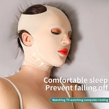 3D Opakovane Priedušná Krása Ženy Anti Chudnutie Obväz V Shaper Full Face Lift Masky na Spanie