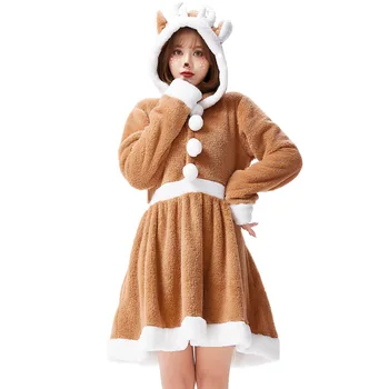 Luxusný Kostým Súťaž: Cosplay Roztomilý Sobov Zvierat Dospelých Vianočné Šaty Khaki Elk Osobnosti Voľné Pyžamá