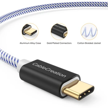Cablecreation USB Typ-c Kábel Pre Samsung S20 S21 Xiao Rýchle Nabíjanie Kábel Drôt 480Mbps USB-C Nabíjačku Mobilného Telefónu Kábel 0