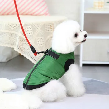 Teplá Bavlnená Psa Kabát S Zips D Krúžok Postroj Zimné Psie Oblečenie pre Malé a Stredné Psy Chladné Počasie Psa Bunda