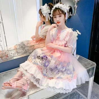 Dievčatá-Krátke rukávy Lolita Princezná Šaty kompletnú Sadu originálnych Lete 2021 Nové Lolita Šaty Malé Lolita Sukne Cosplay Kostým
