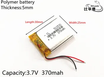 Liter energie batérie 1pcs/veľa 3,7 V 502530 370 mah lithium-ion polymérová batéria CE, FCC, ROHS certifikačný orgán