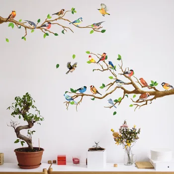 Kreatívne Farby Vtákov Samolepky Na Stenu Dieťa Domov Škôlky Dekor Vymeniteľné Odtlačkový Art Nástenné Darček Pegatinas De Porovnanie Miestnosti Dekorácie
