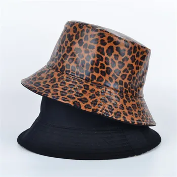 2021 pu Leopard tlač Dvoch strán Vedierko Hat Rybár Klobúk vonkajšie cestovné klobúk Slnko Spp Čiapky pre mužov a Ženy 112