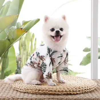 Letné t-shirts pre psov, plaviek, vesta, Havajská Kvetinové T-shirt pre malé a veľké zvieratá, mačky, psov a Chihuahua