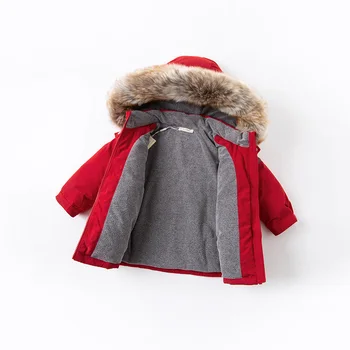DBX15748 dave bella zimné detské unisex móda pevné kapucňou dole kabát deti 90% biele kačacie nadol čalúnená deti bunda