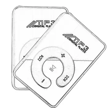 Prenosný Mini Zrkadlo Klip MP3 Prehrávač Hudby Médií, Podpora Micro SD TF Karty Módne Hifi MP3 pre Outdoorové Športy 0