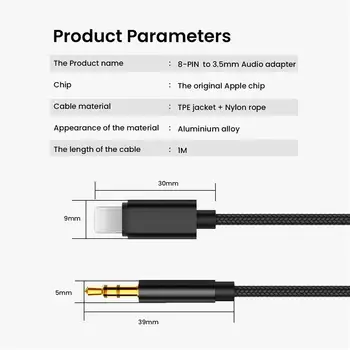 Pre iPhone, 8 Pin 3,5 Mm Jack pre Slúchadlá Audio Kabel Adaptér Pre Iphone 13 12 Pro Max Xs Xr Aux Splitter Drôt Prevodník Príslušenstvo 0