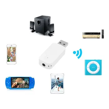 USB Auto Bluetooth Adaptér 3,5 mm Jack Bluetooth Prijímač Bezdrôtovej Bluetooth, AUX Audio MP3 Prehrávač Hudby Automobilovej Nástroj 0
