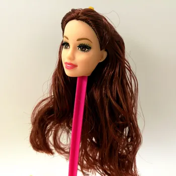 Najnižšia Cena, Výborná Kvalita Bábika Hlavu s Zafarbené Vlasy Dievča Bábiku Príslušenstvo DIY Darček Pre Bábiky Barbie hlavu 0