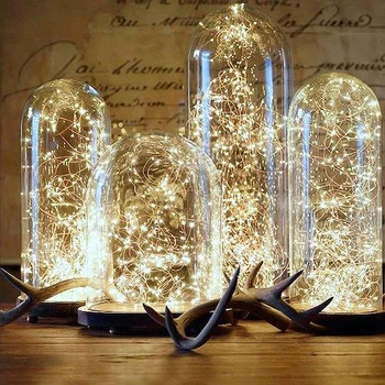 Led Rozprávkových Svetiel Medený Drôt String 2/3/5M Dovolenku Vonkajšie Lampy Garland dc svetlo Na Vianočný Stromček, Svadobné Party Dekorácie