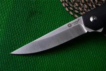 TIGEND 1067 Camping Vreckový nôž D2 satin čepeľ G10 rukoväť Plutvy Násobne nože Kvapka bod s klip na darček