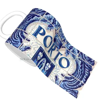 Portugalsko Porto Azulejo Azulejos Lapis Keramické Hrnčeky Kávy Poháre Mlieka Čaj Hrnček Portugalska Porto Azulejo Azulejos Lapis Keramické Obklady