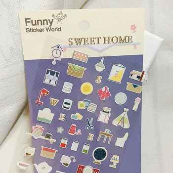 Kórea Značky Zábavné Sweet Home Design Scrapbooking Papier, Nálepky, Štítok Pre DIY Papiernictvo Denník Mobile Poháre Dekorácie Suppliess