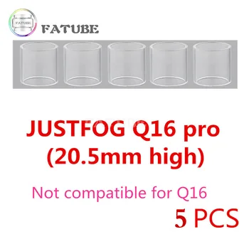 5 ks FATUBE Rovné Sklo trubice pre Justfog Q16 2ML/ Justfog Q16 Pro 1.9 ml/Justfog Q14 1.8 ml Kompaktný 14 16 nádrž Starter Kit