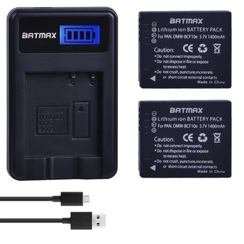 Batamx 1400mAh DMW-BCF10 DMW-BCF10E DMW-BCF10PP Batérie+LCD USB Nabíjačka pre Panasonic Lumix CGA-S/106B, DMC-F2, DMC-F3, DMC-FH1