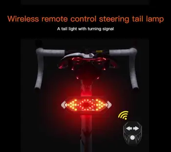 Bicykel zadné Svetlo Zase Signály, Bezdrôtové Diaľkové Ovládanie LED Horský Bicykel zadné Svetlo s USB Nabíjateľná Baterka Bike Príslušenstvo 0