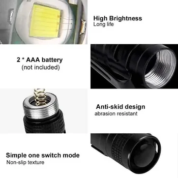 4Pcs 8000LM Mini Baterka Pero Horáka Malá Baterka Nepremokavé Lanterna Vrecku Baterka Linterna Auto Oprava Pocketman 0