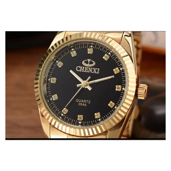 CHENXI Mužov Zlaté Hodinky Muž Nehrdzavejúcej Ocele, Quartz Zlaté pánske náramkové hodinky pre Človeka Top Značky Luxusné Quartz Hodinky Darček Hodiny 0
