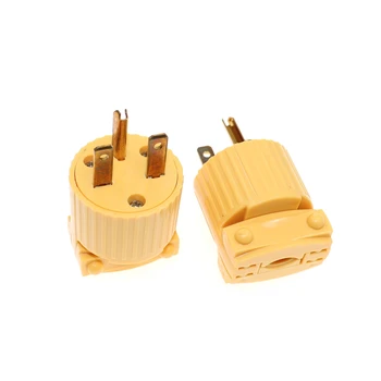 NÁM NEMA 6-15P Priemysel Power Converter Plug Americkej 3-pól Zamknuté Plug Rewireable Medi Konektor 15A 125V Žltá