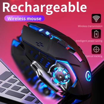 Bezdrôtová Myš, Dobíjacia Herný Počítač Vypnúť Myš, USB Prijímač Optické Bezdrôtové pripojenie 2,4 GHz, Ergonomické Myši 6 Tlačidiel Myši