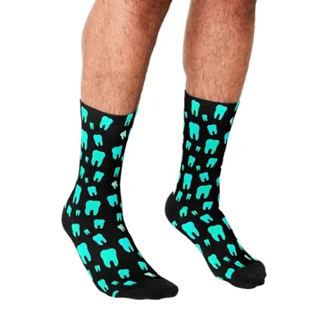 Vtipné pánske ponožky Rainbow osobnosti Zuby vzor Vytlačené hip hop Muži Radi roztomilé Ponožky chlapcov street štýl Crazy Ponožky pre mužov