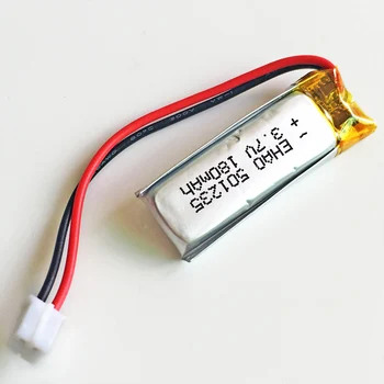 10PCS 3,7 V 180mAh LiPo Lítium-Polymérová Nabíjateľná Batéria +JST PH 2,0 mm Konektor 2pin 501235 Pre Mp3 Bluetooth GPS Headset