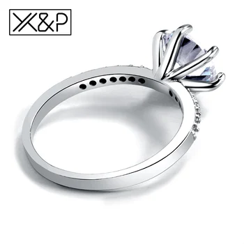 X&P Klasický Zásnubný Prsteň 6 Pazúry Dizajn, AAA, Biela Kubický Zirkón Módne Ženy Ženy Svadobné Kapela Krúžky 2019 Šperky 0