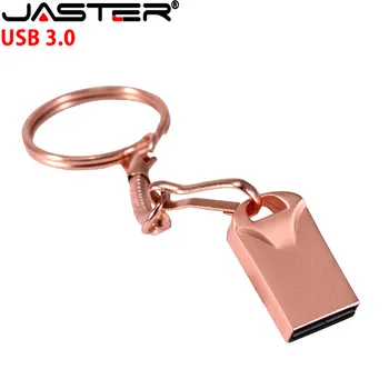 JASTER Hot-predaj Mini Kovové USB 3.0 Flash Disk s kapacitou 8 gb 16 GB 32 GB kl ' úč 64 GB Memory Stick s Krúžok na kľúče a Krásny Darček