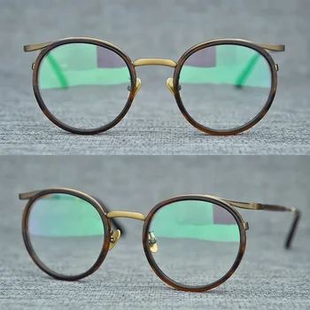 Hand-Made Retro Okrúhle Okuliare Rámy Japonský Titan Ultra-light Krátkozrakosť Okuliare Pre Ženy, Ženy Predpis Gafas Oculos
